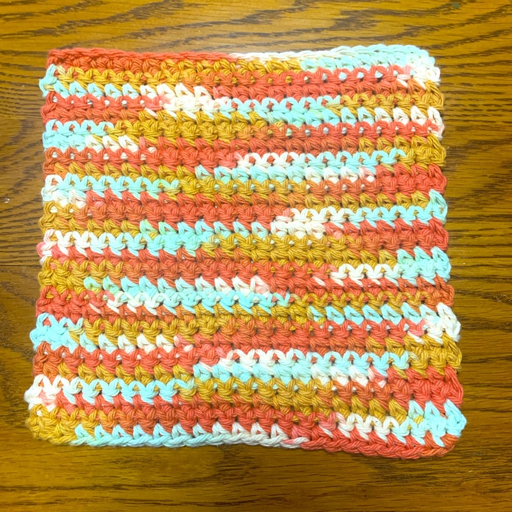 Handmade crocheted wash cloth/potholder/hot pad.